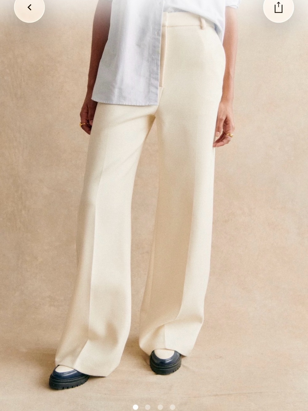 Sezane MATHEO TROUSERS in Ecru, size 36